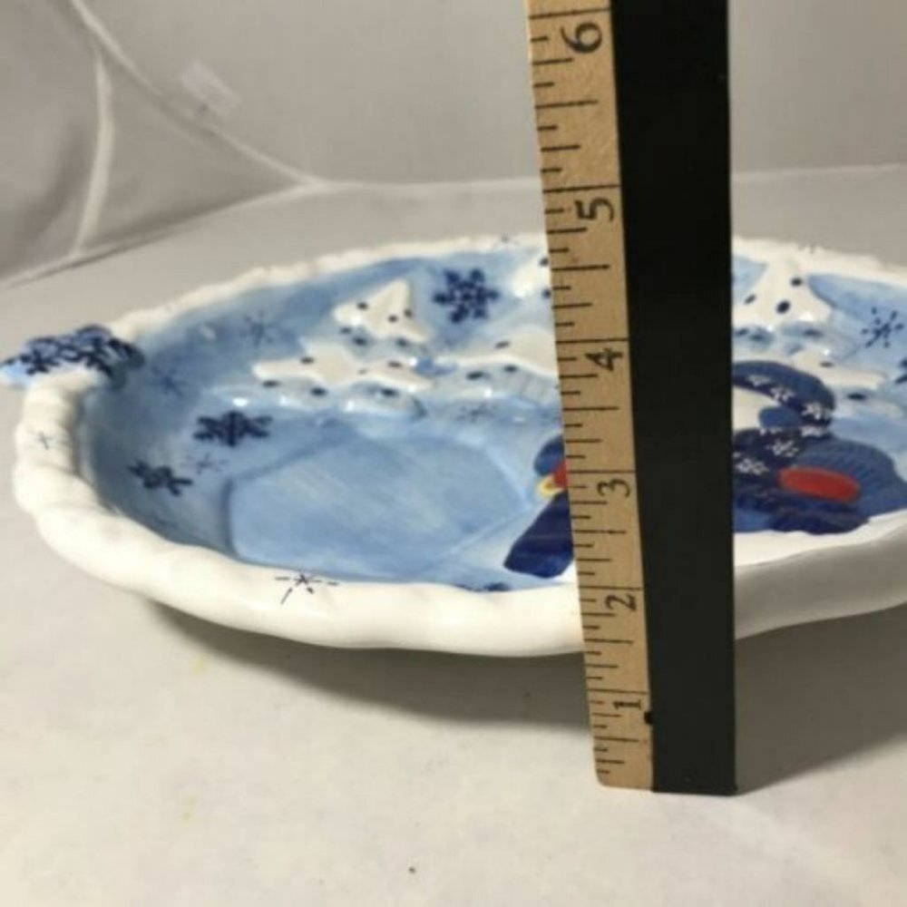 BICO China Snowman Ceramic Serving Platter Tray Christmas Holiday - Picture 8 of 10